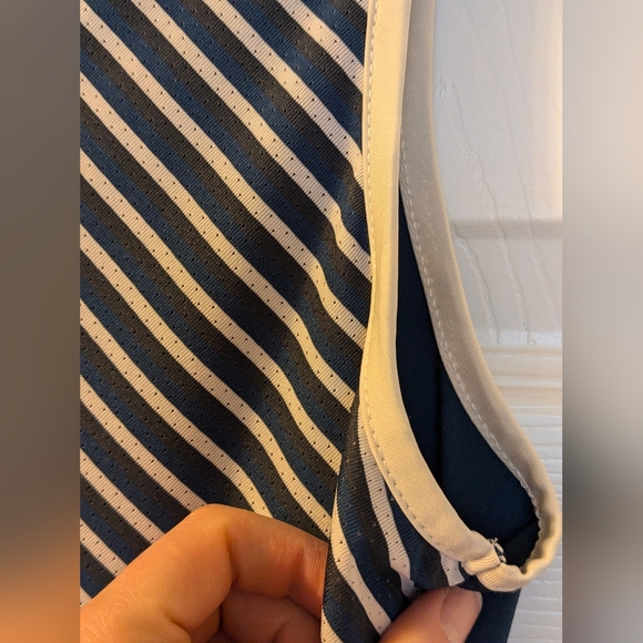 Antigua Blue Sleeveless Dos Rios Golf Shirt Stripe Back Women Size M - Picture 6 of 7